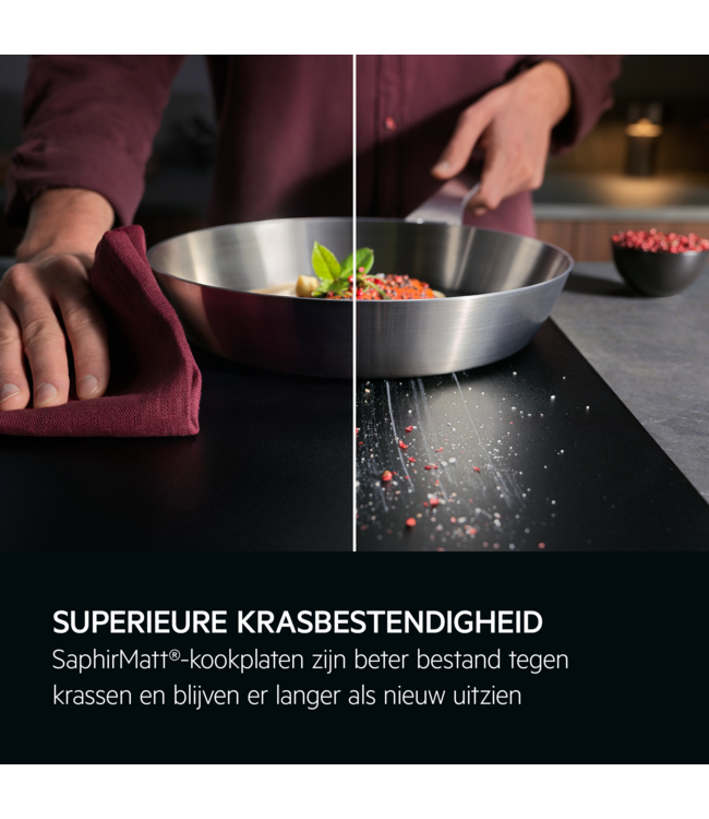 AEG 6000 serie MultipleBridge inductie SaphirMatt, 80 cm NIK85M00IZ