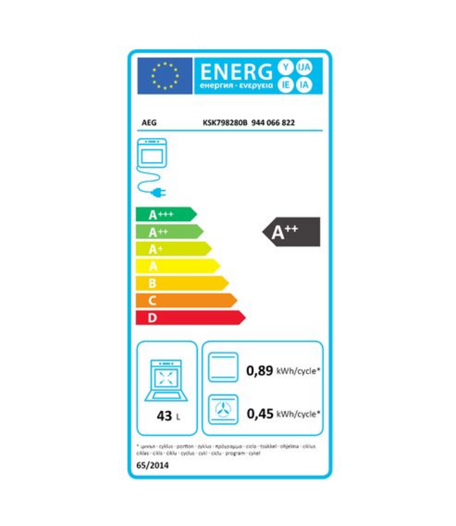 AEG combi hetelucht- en stoomoven KSK798280B