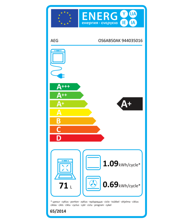 AEG 6000 SenseCook - Heteluchtoven OS6AB50AK