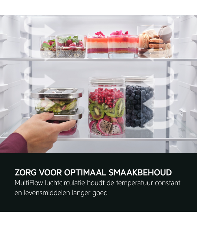 AEG 7000 GreenZone+ - Koel/vrieskast vrijstaand 202 cm vingervlekvrije rvs ORC7P361CX