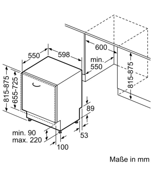Siemens iQ300 Volledig integreerbare vaatwasser 60 cm SN63HX17BE