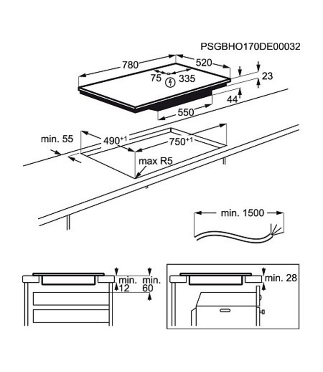 AEG 3000 serie - inductiekookplaat, 80 cm IKE85431FB