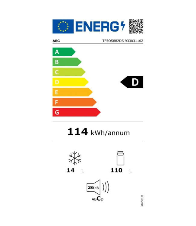 AEG Koelkast inbouw 88 cm TF5OS882DS