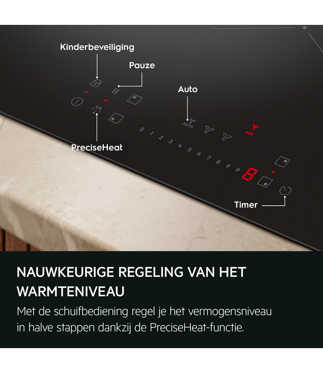 AEG Kookplaat met afzuiging - 6000 ComboHob met brugfunctie 80 cm NCT84B00CB