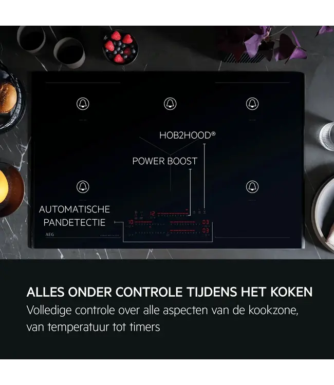 AEG 8000 Sense Boil+Fry - inductie 80 cm NIK85M30FB