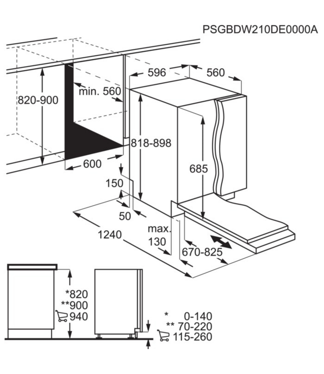 AEG 7000 serie GlassCare Inbouwvaatwasser FSE75748P