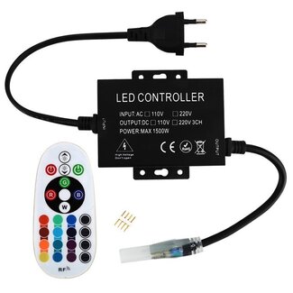 Avide Lightning  220V RGB RF fjärrkontroll och kontroll för max. 100m LED-ljusslang