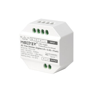 MiBoxer MiBoxer Zigbee 3.0 LED trådlös dimmer Triac RF+Push Dimmer TRI-C1ZR