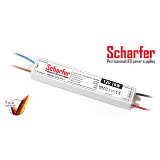 Scharfer  LED-strömförsörjning 12V 18W 1.5A IP67