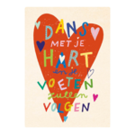Zintenz Ansichtkaart Dans met je hart en je voeten zullen volgen C02