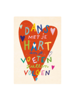 Zintenz Ansichtkaart Dans met je hart en je voeten zullen volgen C02