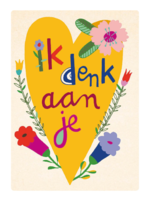 Zintenz Ansichtkaart Ik denk aan je C08