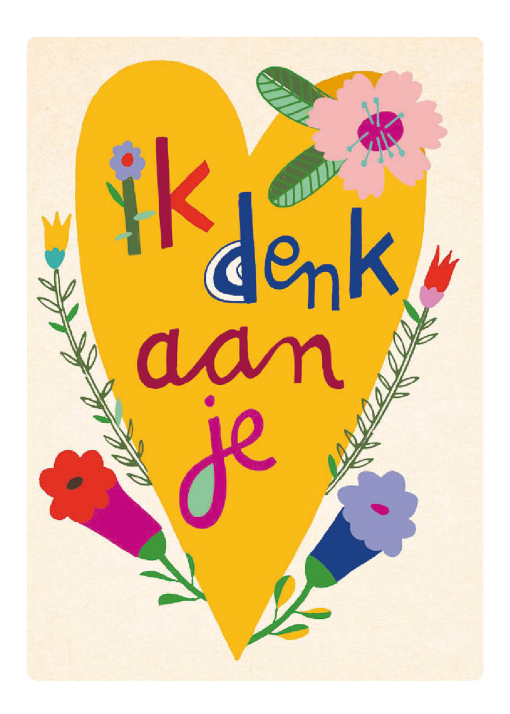 Zintenz Ansichtkaart Ik denk aan je C08