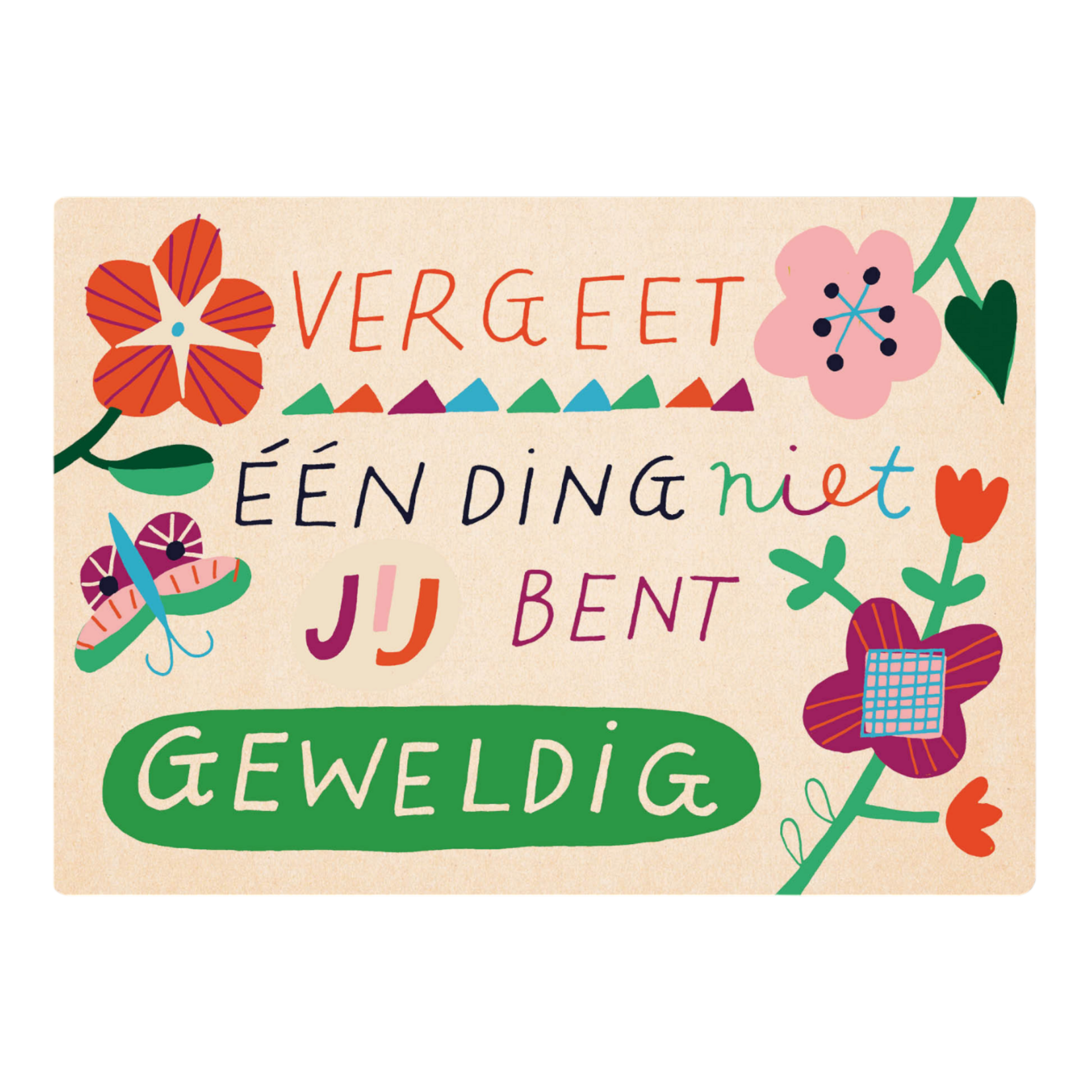 Zintenz Ansichtkaart Vergeet een ding niet  jij bent geweldig C37