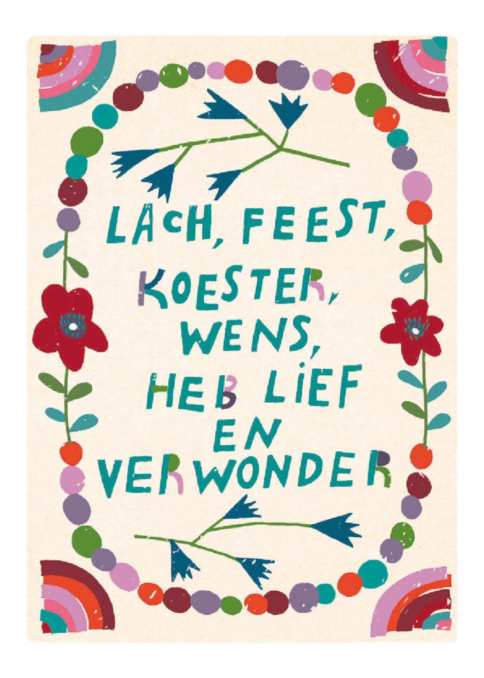 Zintenz Ansichtkaart Lach, Feest, Koester, Wens C74