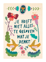 Zintenz Ansichtkaart Je hoeft niet alles te geloven