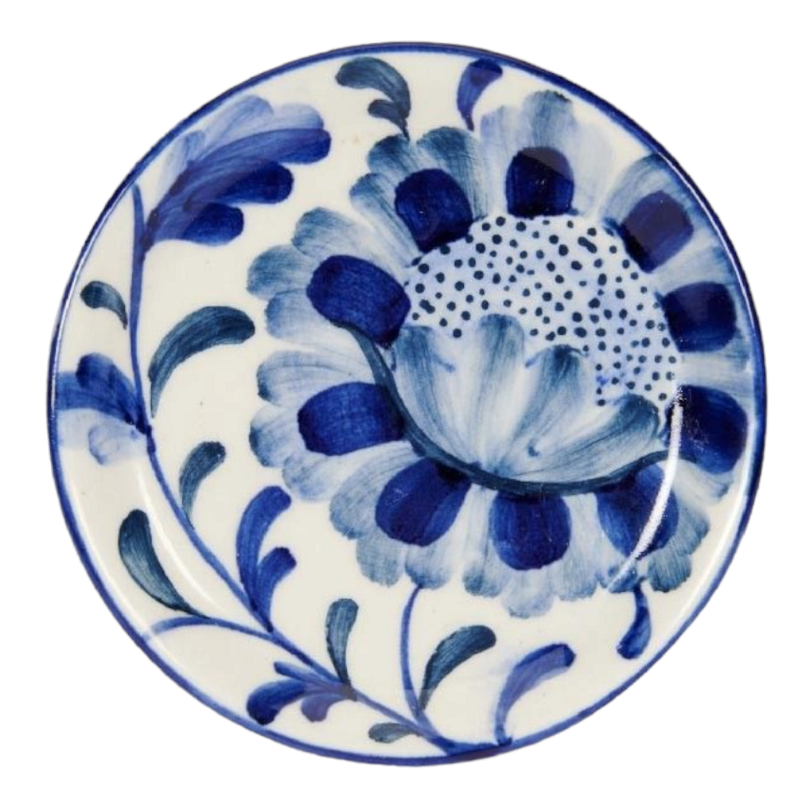 Return to Sender Schaaltje blue flowers design 3  ø11 cm - Thailand