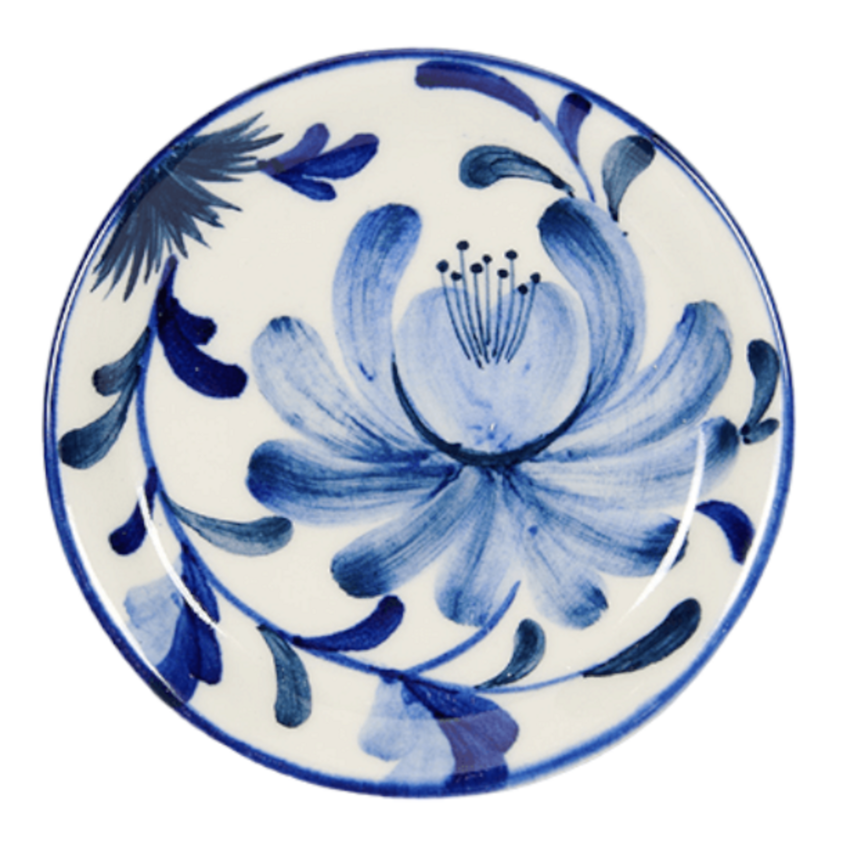 Return to Sender Schaaltje blue flowers design 1  ø11 cm - Thailand