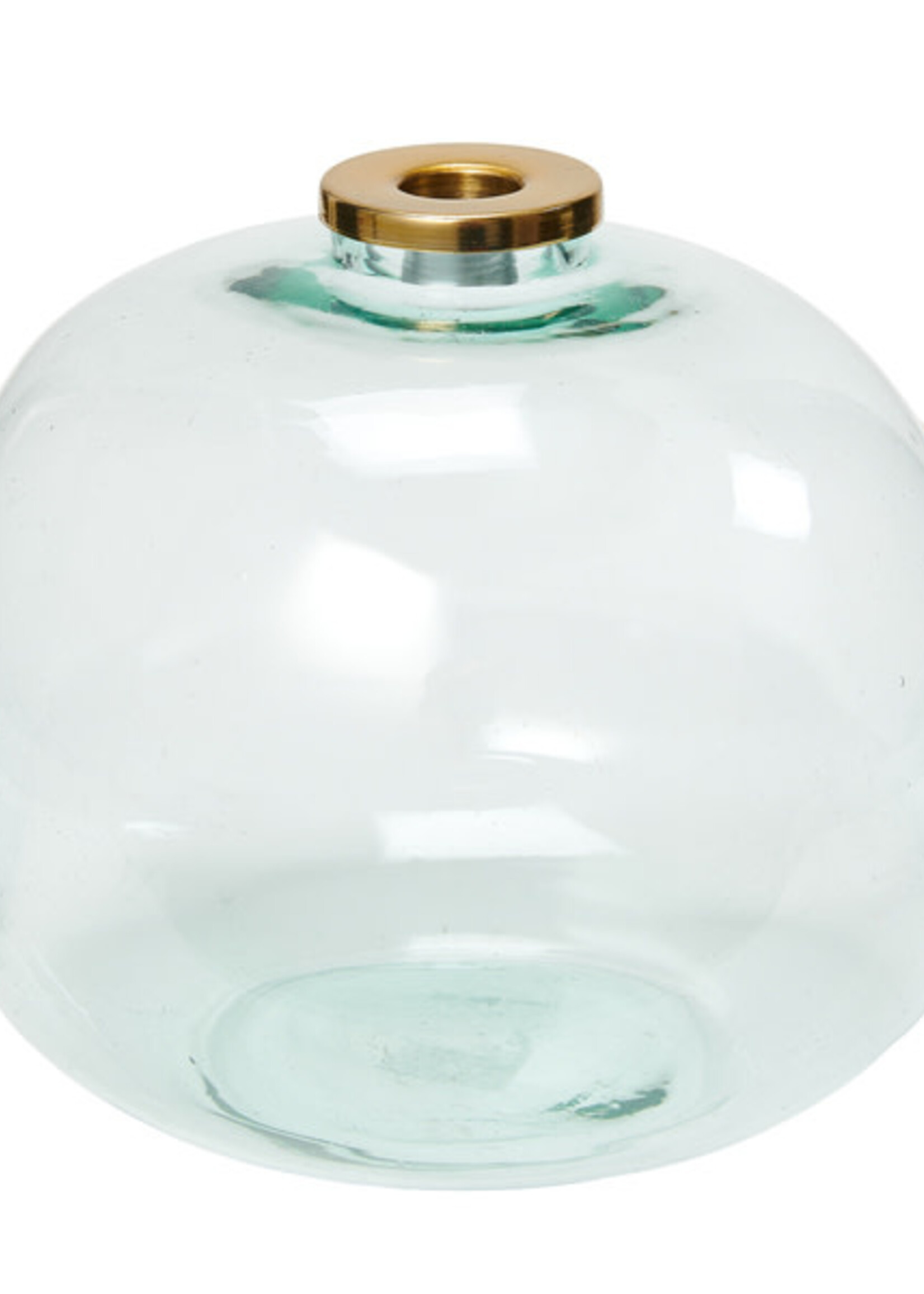 Return to Sender Vaas kandelaar glas rond small 10,5x14cm - India