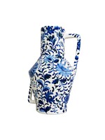 Return to Sender Vaas handpainted blue flowers large 45cm - Thailand
