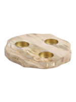 Return to Sender Kaarsenplank mangohout Ø 18 cm voor 3 waxinelichtjes - India