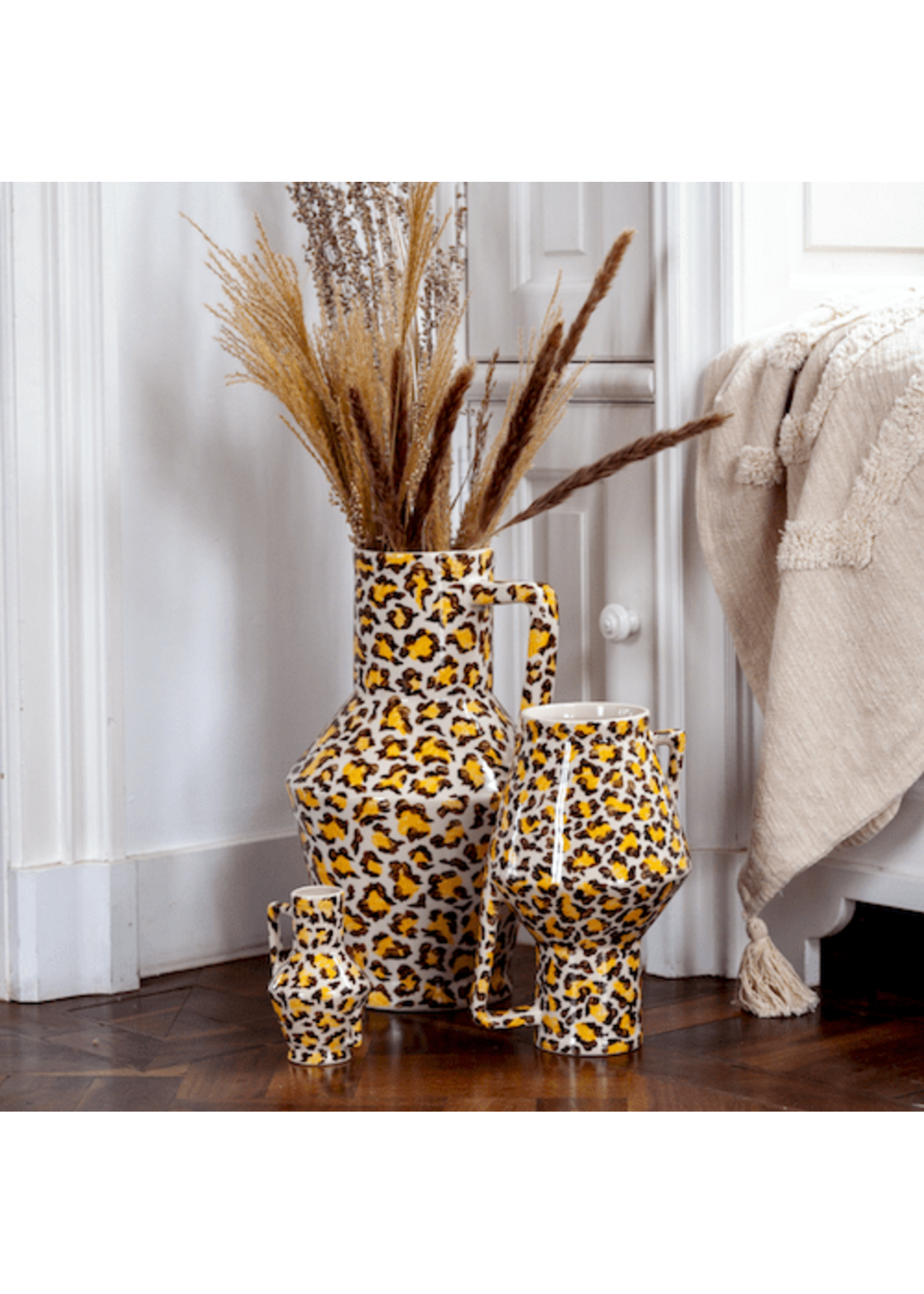 Return to Sender Vaas handpainted leopard medium 30cm - Thailand