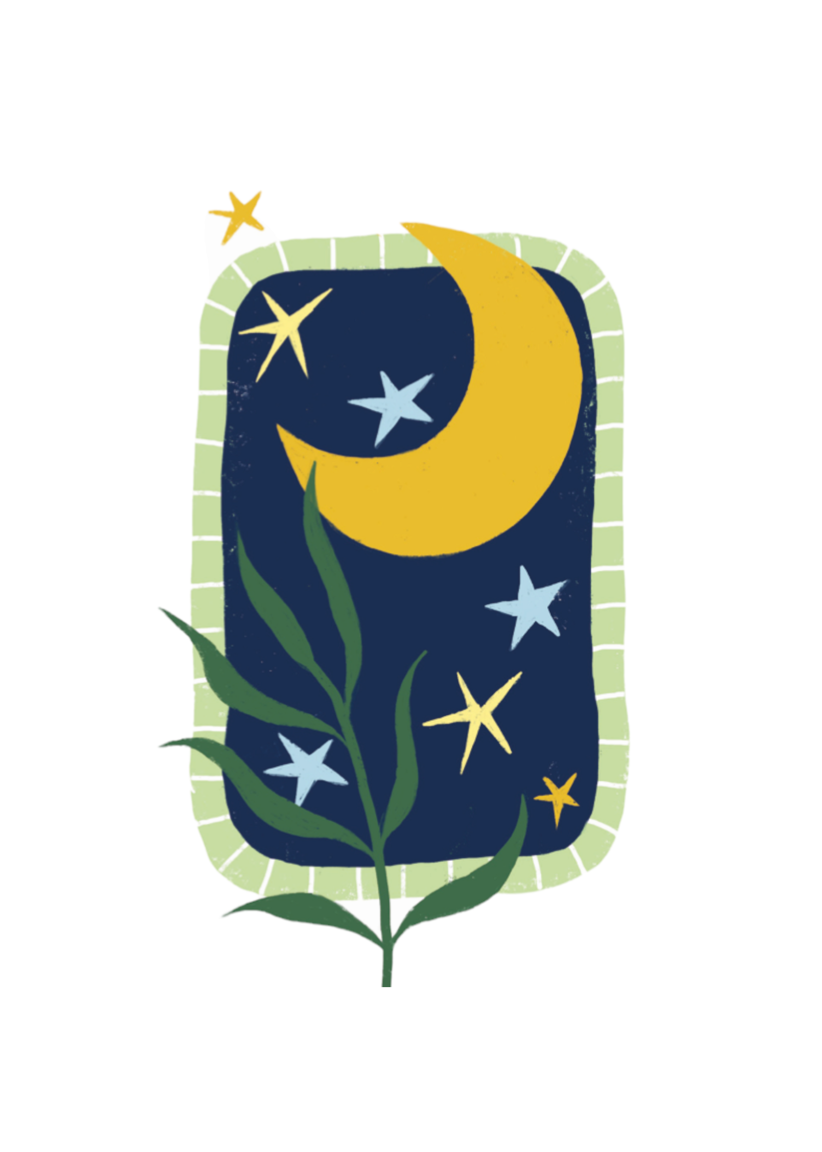 Mouchi Postkaart Maan en plant Mouchi