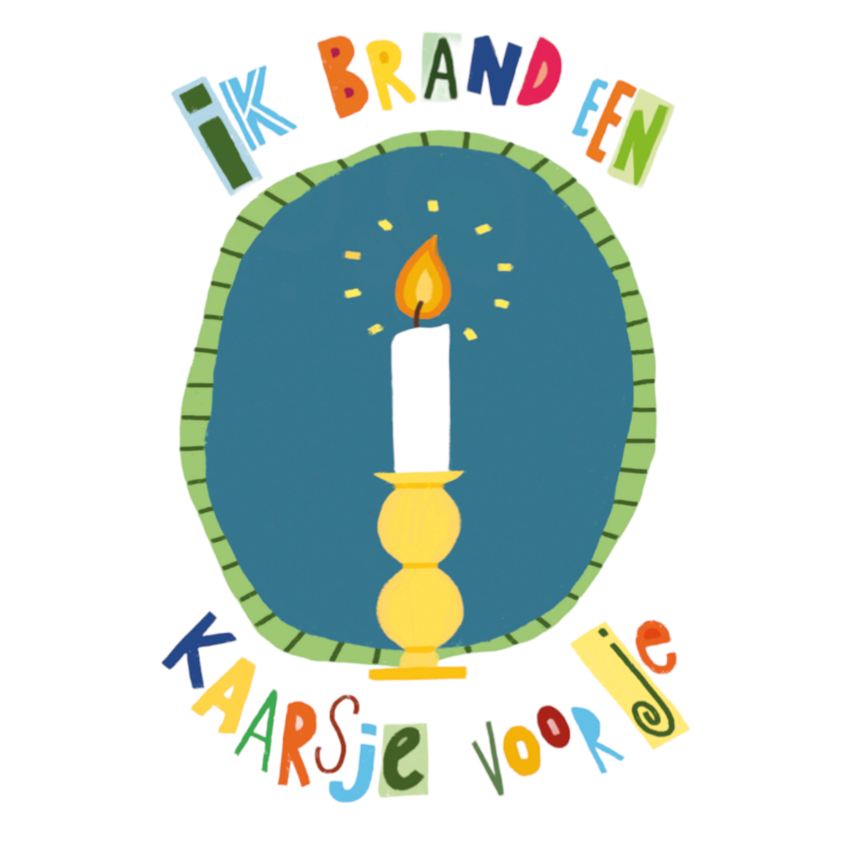 Mouchi Postkaart Ik brand een kaarsje Mouchi