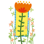 Mouchi Postkaart Oranje Bloem Mouchi