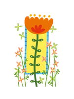 Mouchi Postkaart Oranje Bloem Mouchi