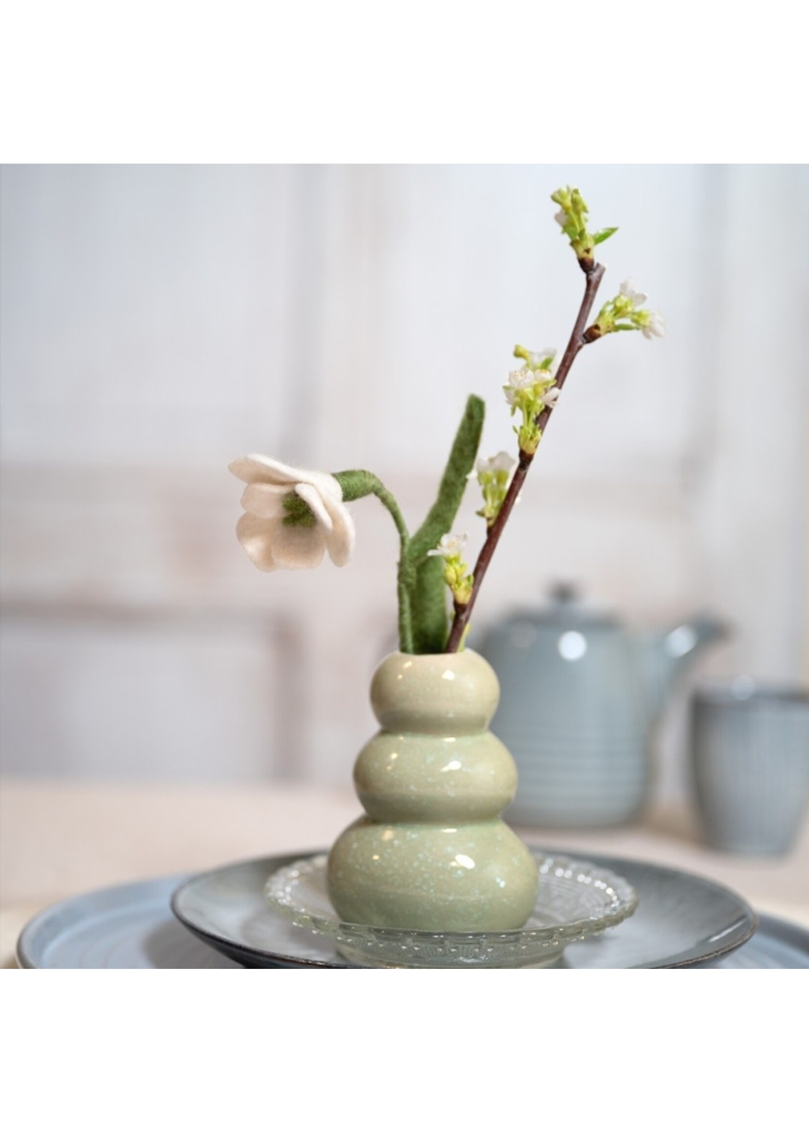 Sjaal met Verhaal Bloem Sneeuwklokje vilt - Nepal