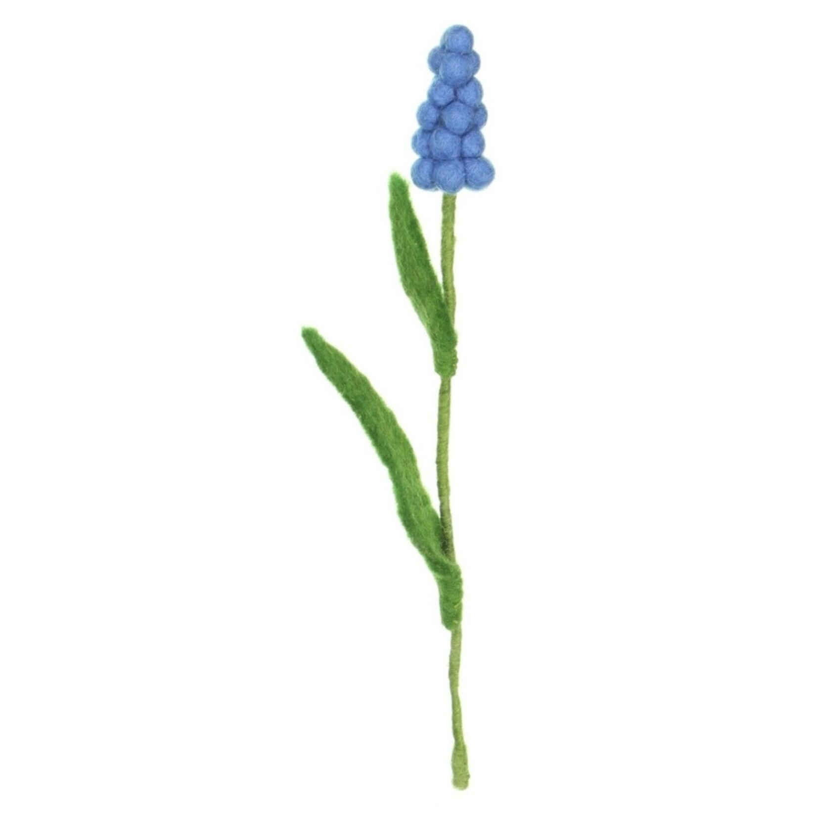 Sjaal met Verhaal Bloem Druifje Blauw vilt - Nepal