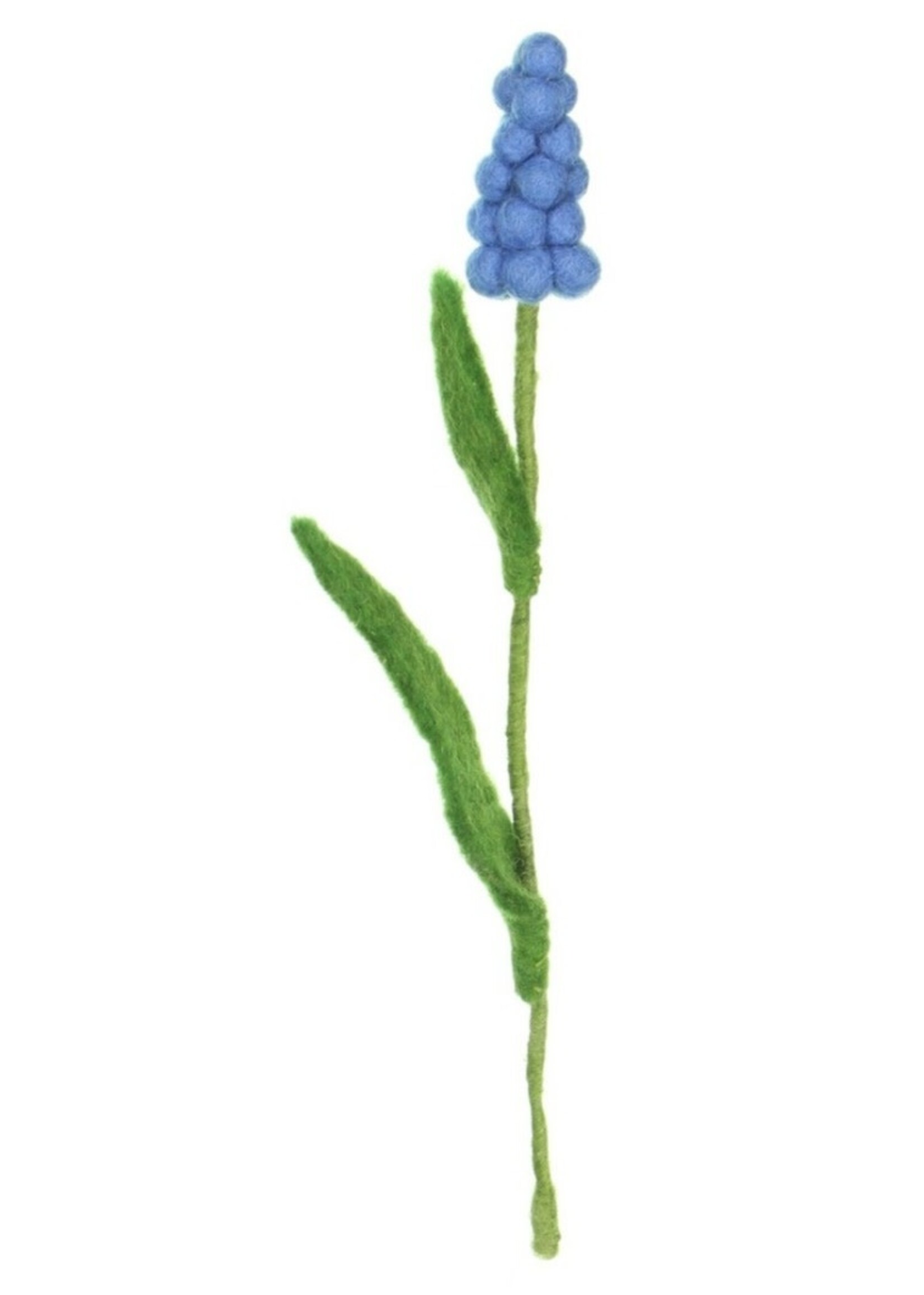 Sjaal met Verhaal Bloem Druifje Blauw vilt - Nepal