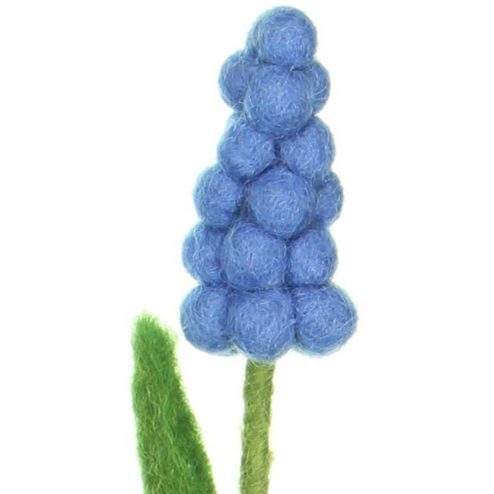 Sjaal met Verhaal Bloem Druifje Blauw vilt - Nepal