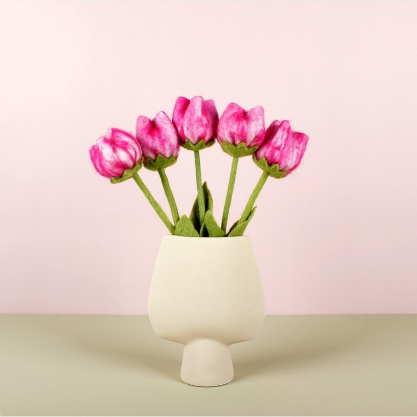 Sjaal met Verhaal Bloem Tulp Fey vilt - Nepal