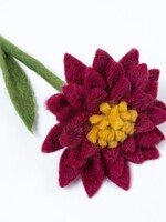 Sjaal met Verhaal Bloem Dahlia Magenta vilt - Nepal