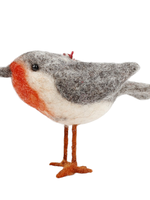 Sjaal met Verhaal Vogel Roodborstje vilt - Nepal