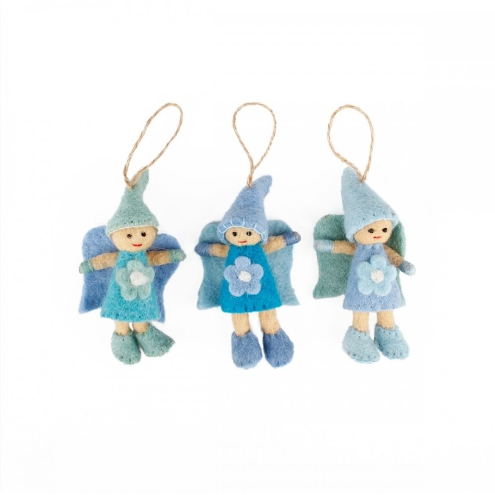 Sjaal met Verhaal Hanger Feetje Pastel blauw vilt - Nepal