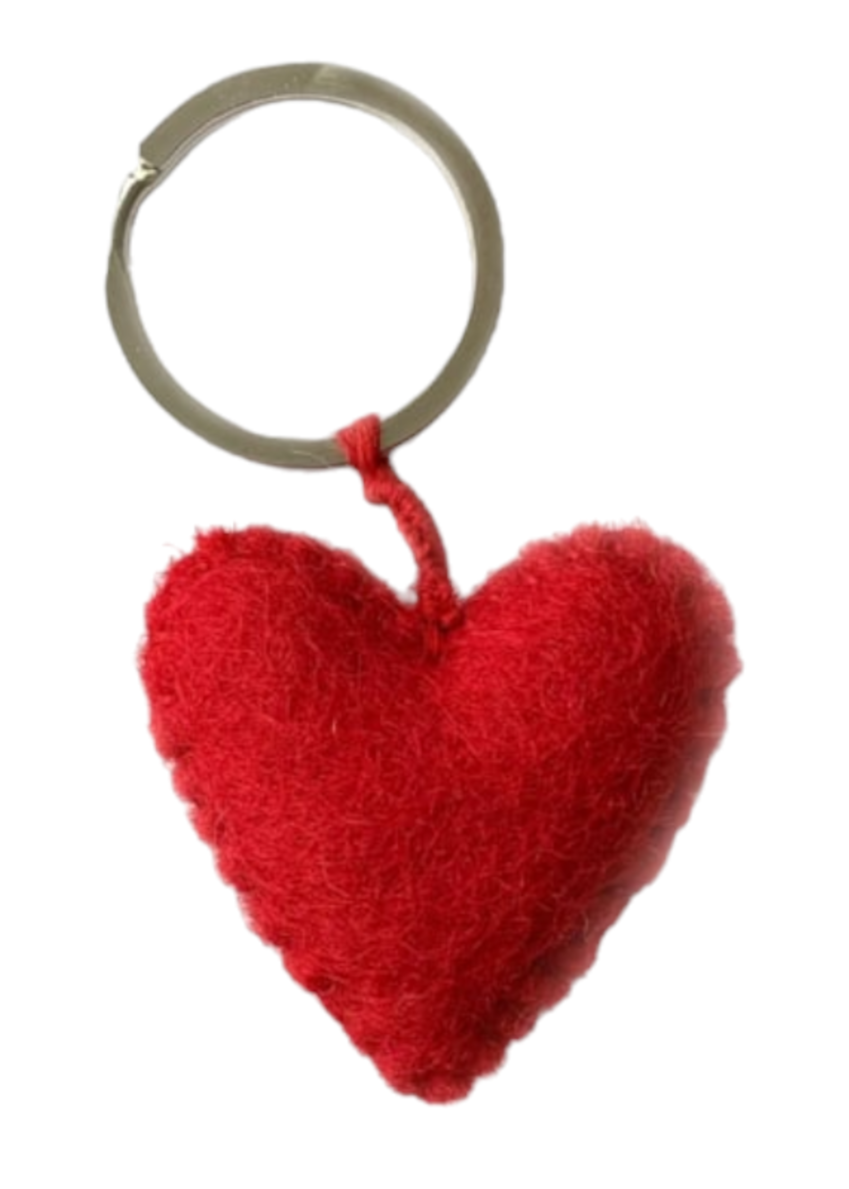 BeYoona Sleutelhanger hartje rood vilt - Nepal