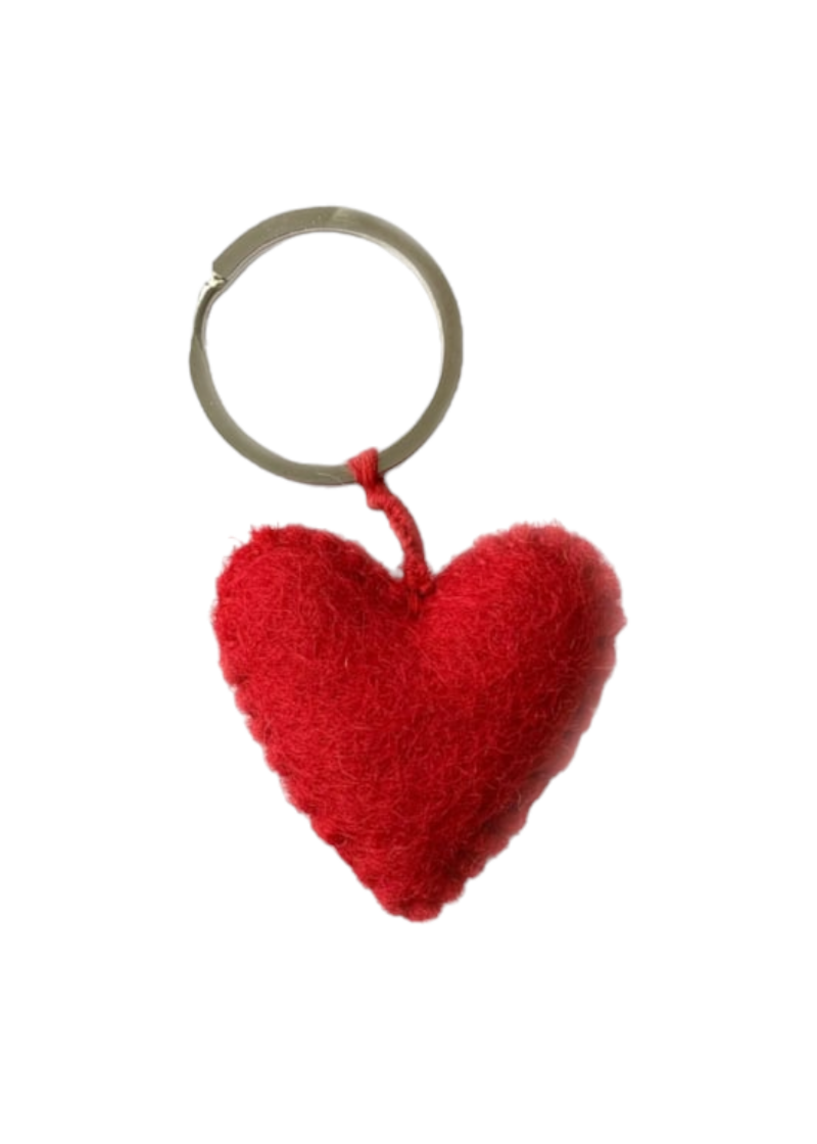 BeYoona Sleutelhanger hartje rood vilt - Nepal