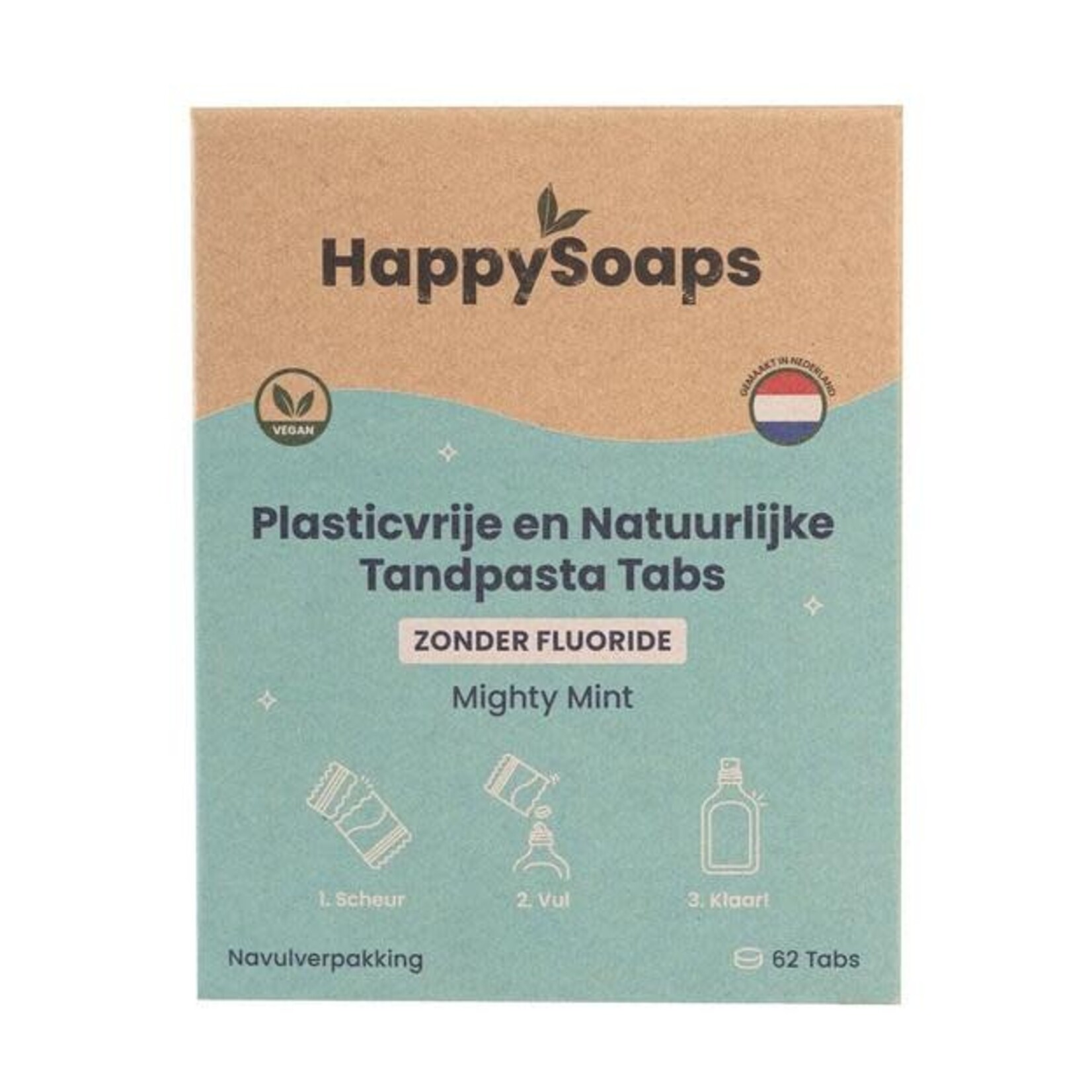HappySoaps Tandpasta tabs navul zonder fluoride