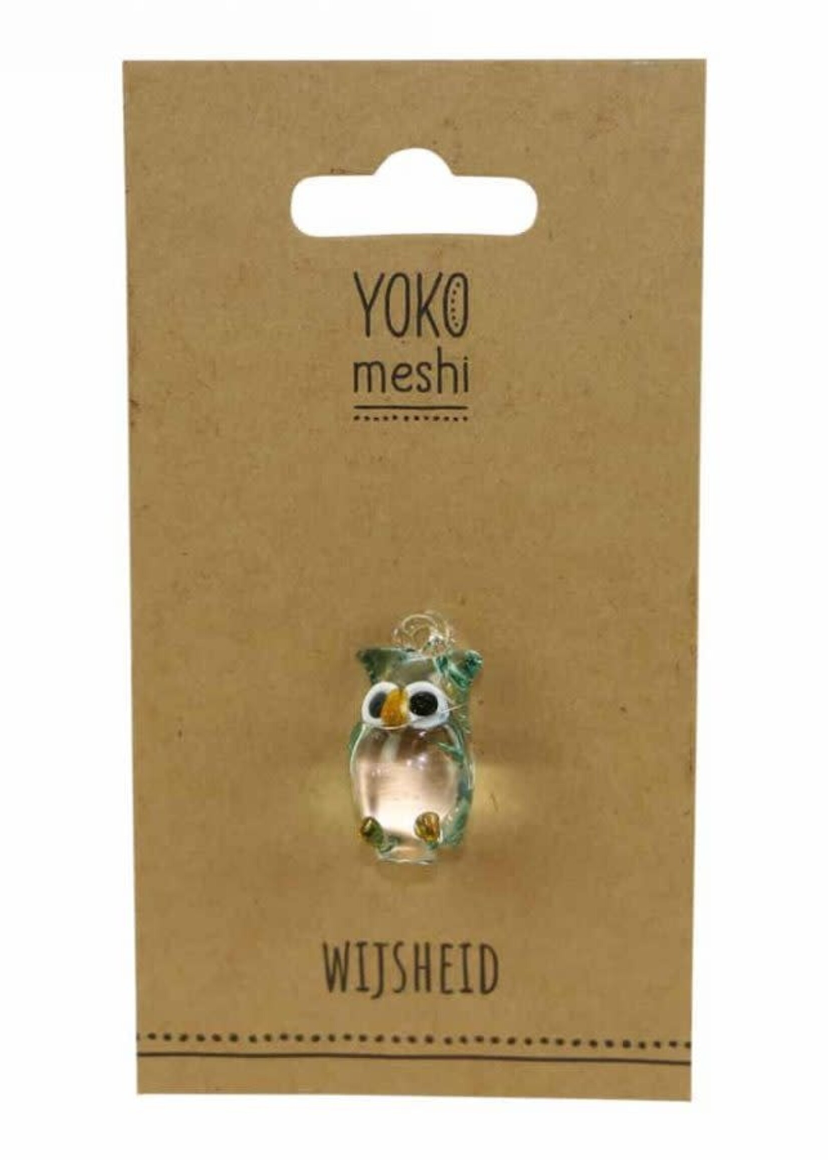 Sawa Hasa Uil glas met oogje 3 cm op kaartje - Thailand