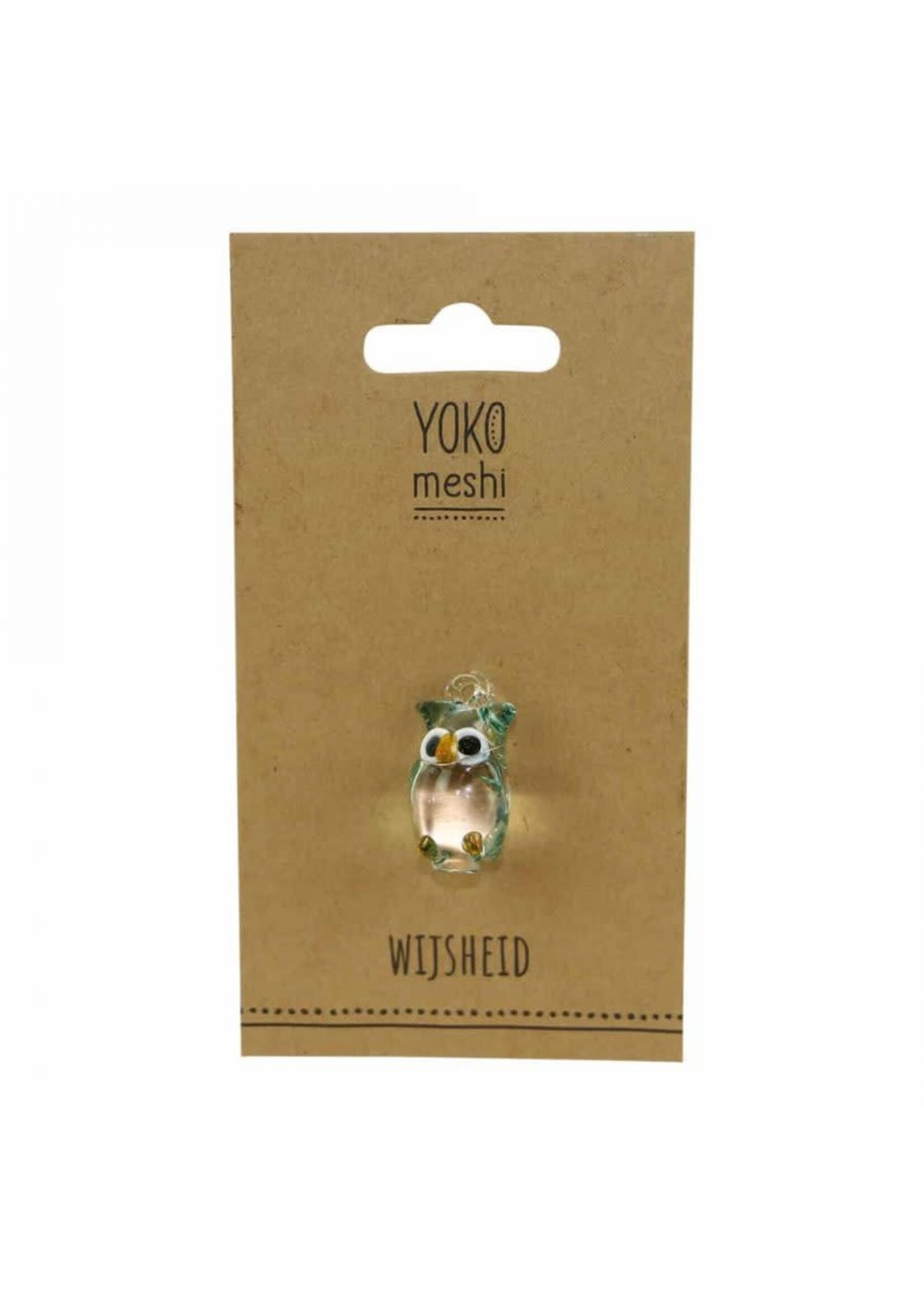 Sawa Hasa Uil glas met oogje 3 cm op kaartje - Thailand