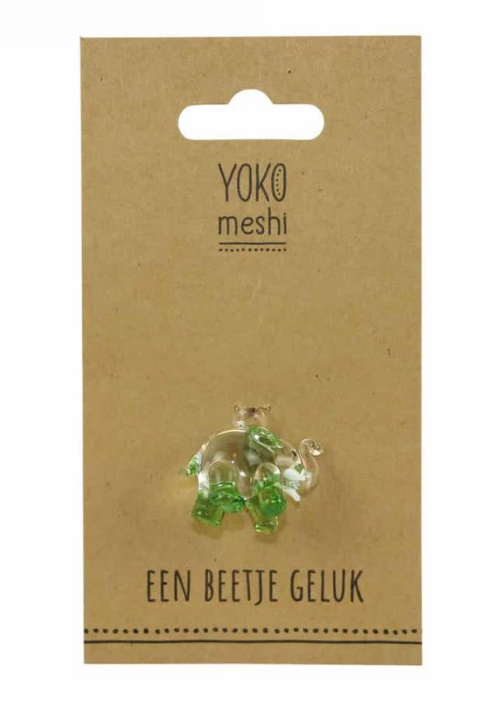 Sawa Hasa Olifantje glas met oogje  op kaartje assorti - Thailand