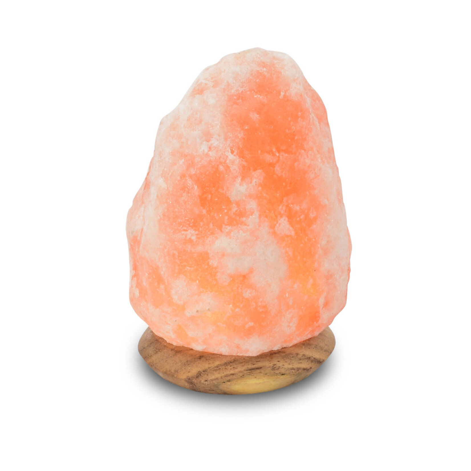 Art BizNiz Himalaya zoutlamp Rock USB / LED op houten voet ca 11cm - Pakistan