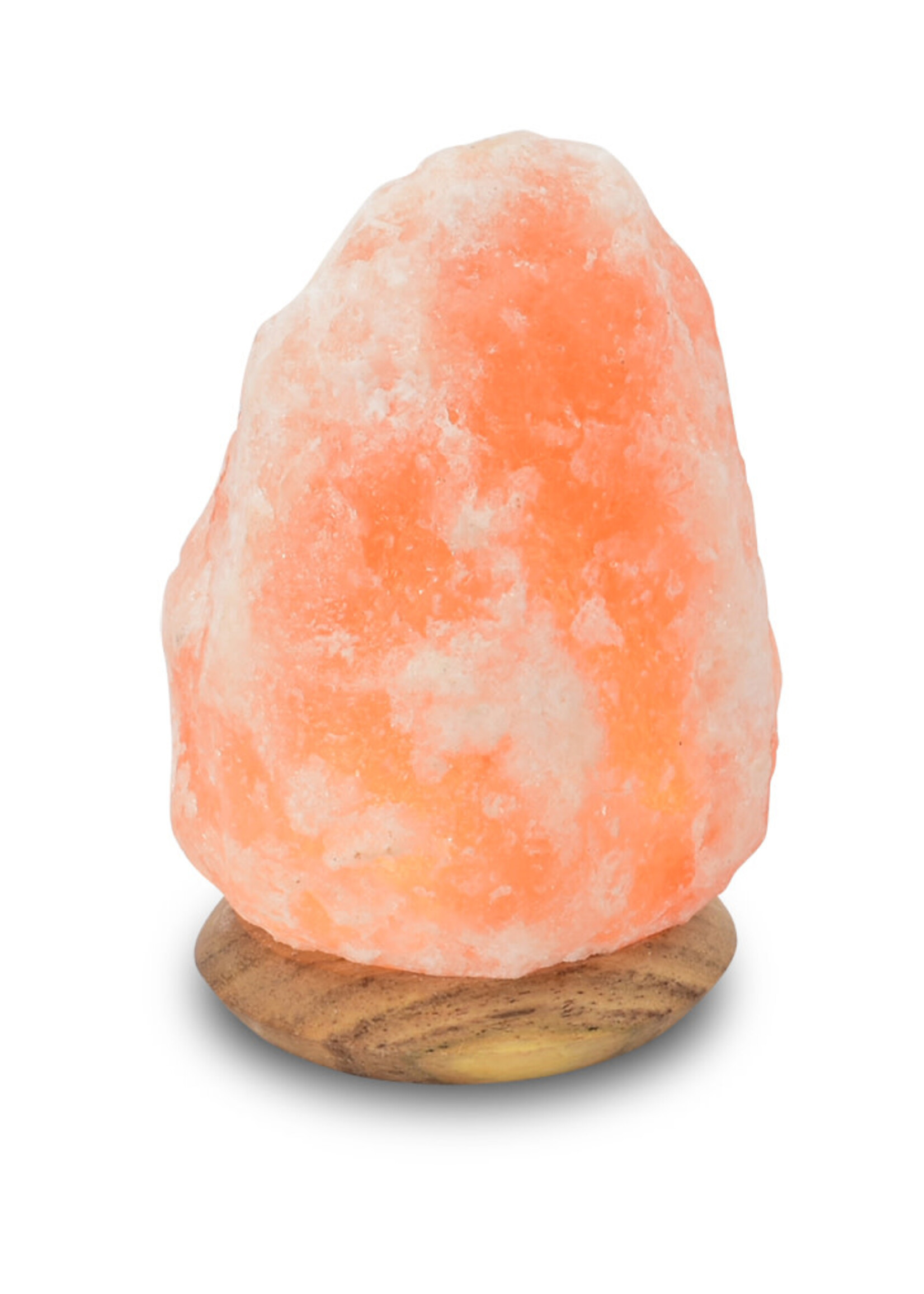 Art BizNiz Himalaya zoutlamp Rock USB / LED op houten voet ca 11cm - Pakistan