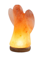 Art BizNiz Himalaya Zoutkristal Engel houten voet oranje LED USB small