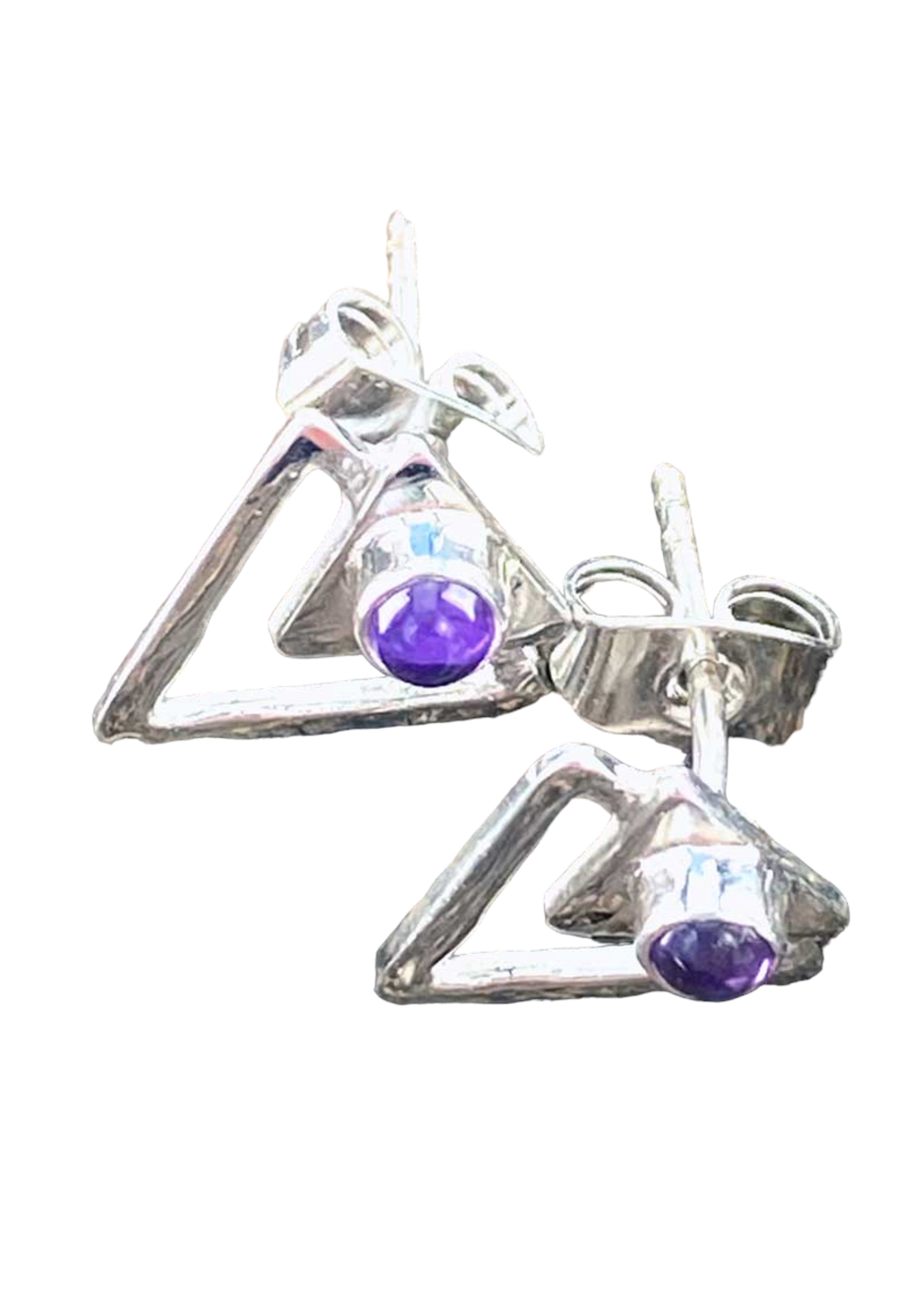 Madat Nepal Oorbellen zilver amethist B20-E26 - Indonesie