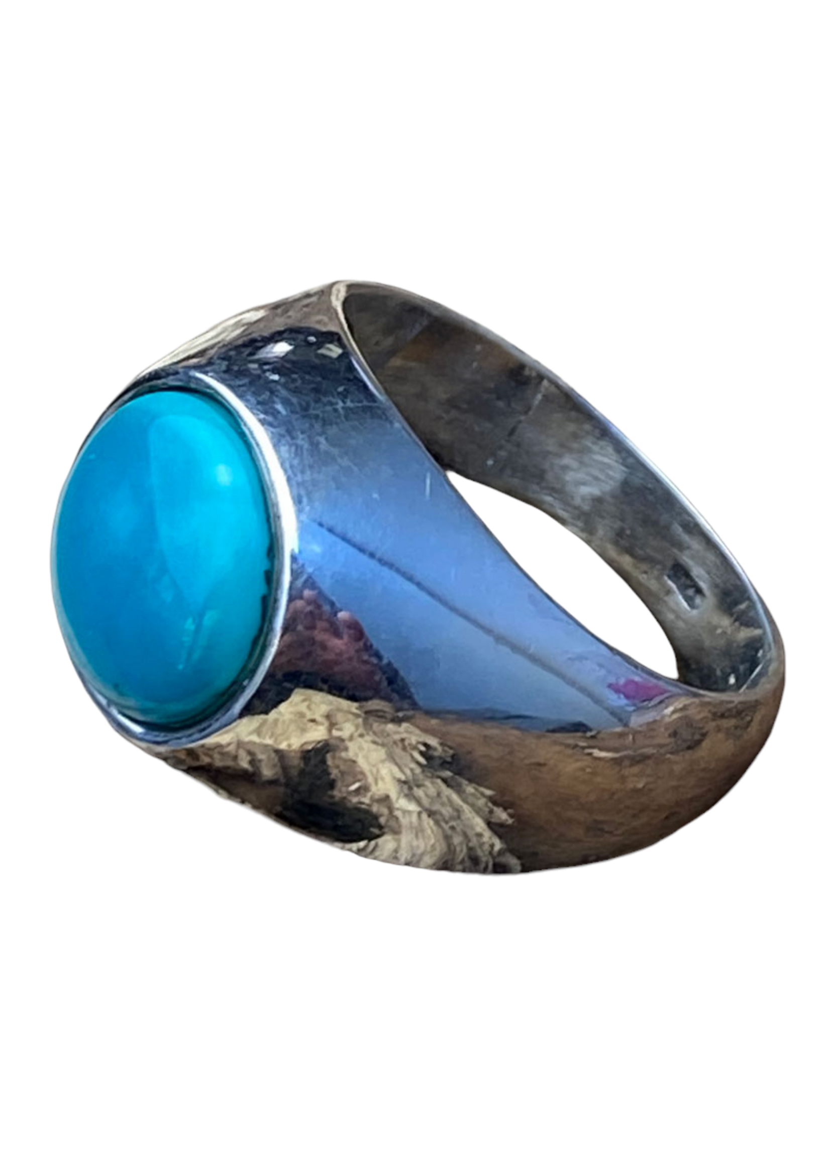 Madat Nepal Ring zilver turquoise 18mm B22-R27 - Indonesie