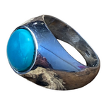 Madat Nepal Ring zilver turquoise 19mm B22-R27 - Indonesie